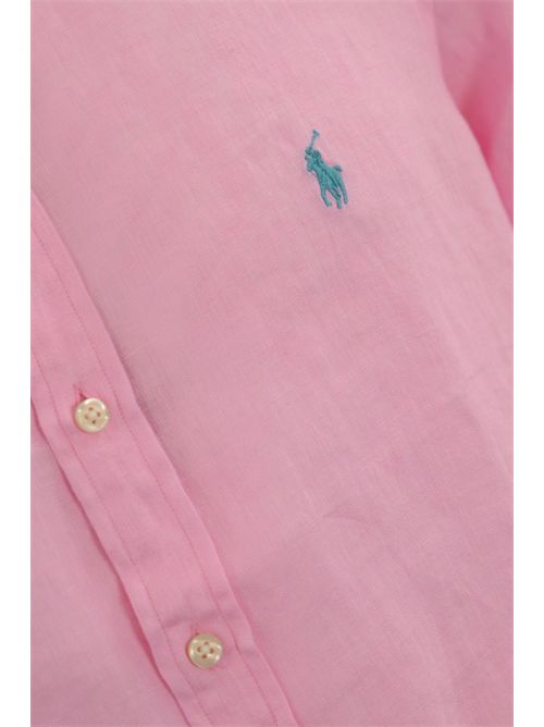 Camicia button-down in lino Rosa POLO RALPH LAUREN | 710968915002